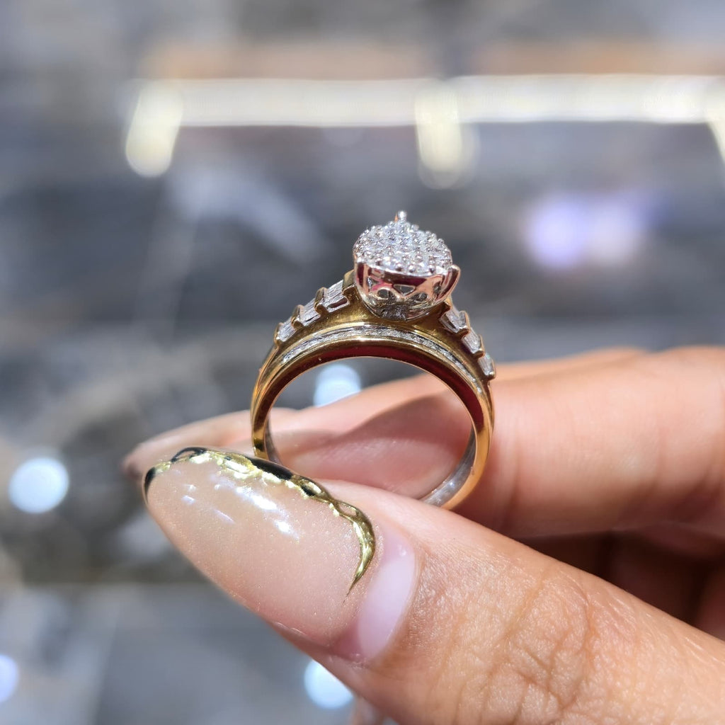 10K Gold Cinderella Pear Shape Wedding Engagement Ring 0.50 CTW Natural Diamonds