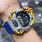Casio G-Shock Dragon (Blue) 6900 Iced Out Diamond Watch 5 CTW