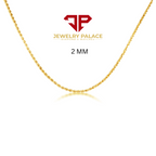 10K Yellow Gold 1mm-4mm Laser Diamond Cut Rope Chain Necklace Men Women 16"- 30"