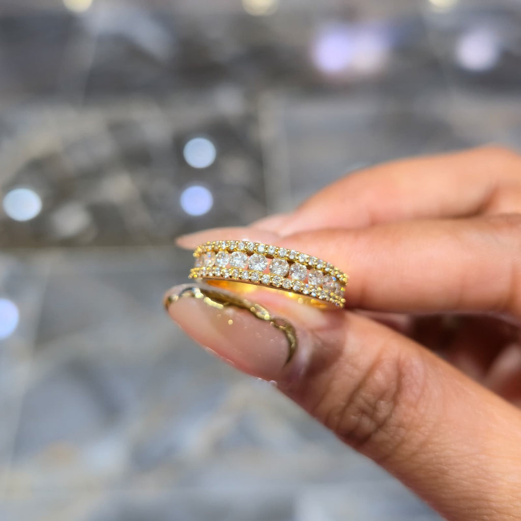 14K Yellow Gold Real Diamond Men’s Channel Set Band Ring 1.00 CTW 5MM | BAND