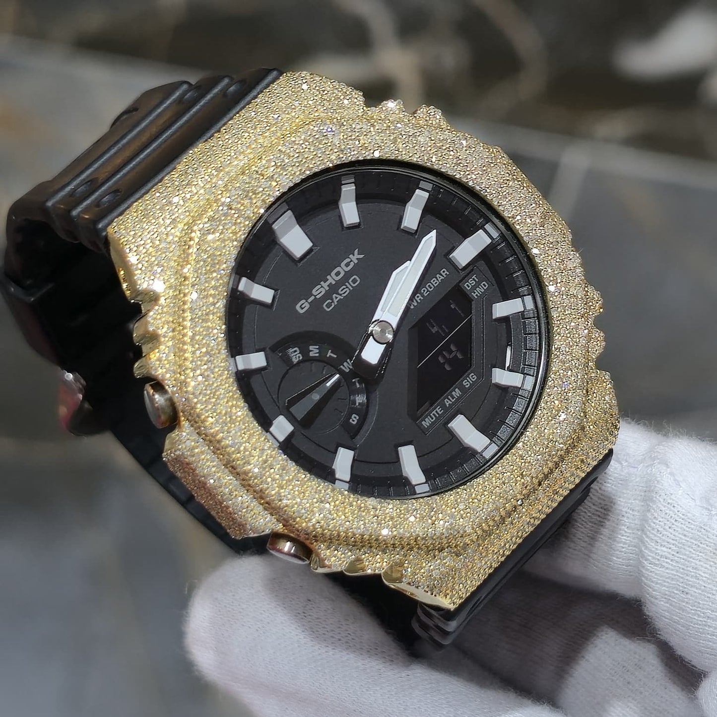 G-Shock GA2100-1A Black Dial Diamond Watch, 6.00ct