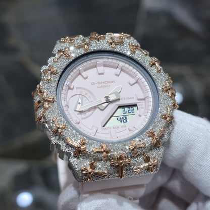 Authentic Diamond G-SHOCK GA-2100 Watch Cross Bezel | 5.00 CTW Natural Diamonds