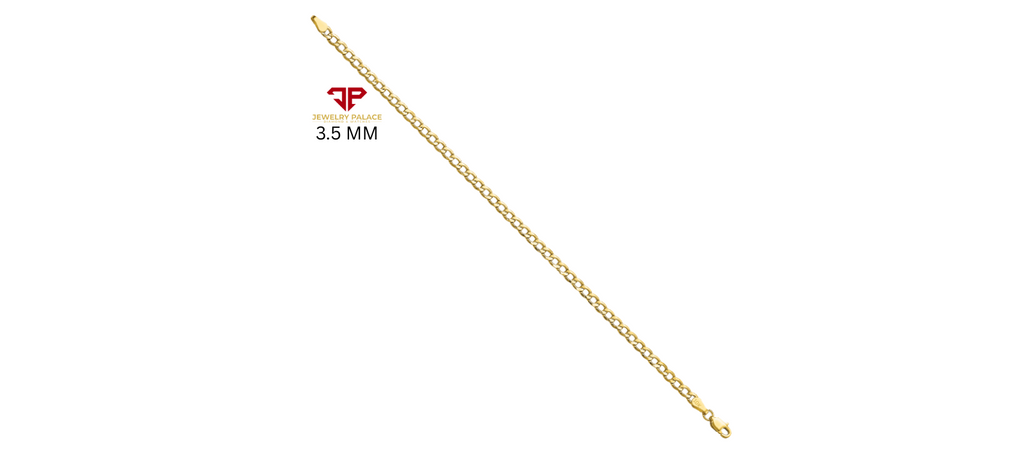 10K Yellow Gold Solid 2mm-6.5mm Curb Cuban Chain Link Necklace Bracelet 7"- 26"