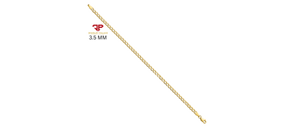 10K Yellow Gold Solid 2mm-6.5mm Curb Cuban Chain Link Necklace Bracelet 7"- 26"