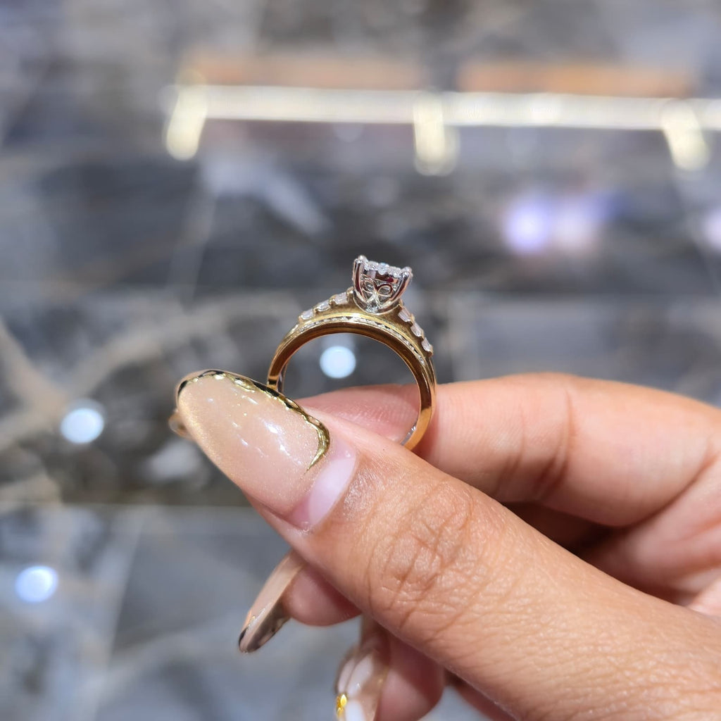 10K Gold Cinderella Dome Wedding Engagement Ring 0.50 CTW Natural Diamonds