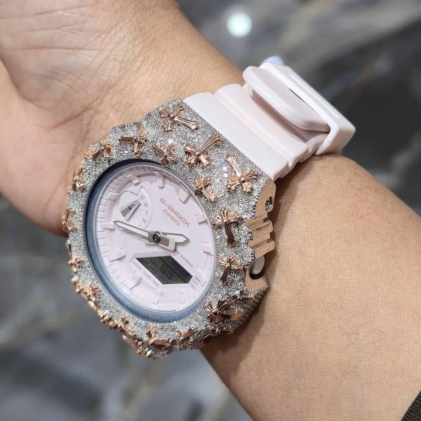 Authentic Diamond G-SHOCK GA-2100 Watch Cross Bezel | 5.00 CTW Natural Diamonds