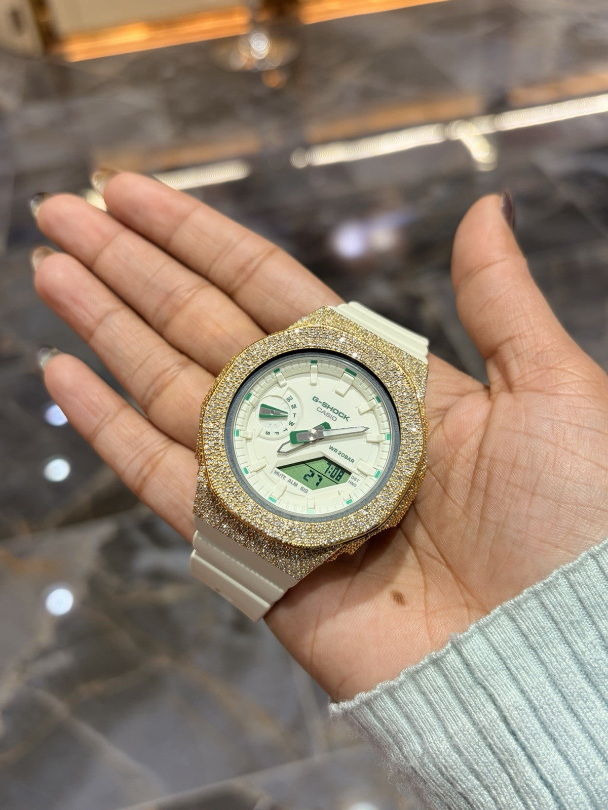 Casio G-Shock S2100  Iced Out Natural Diamond Watch 5CT