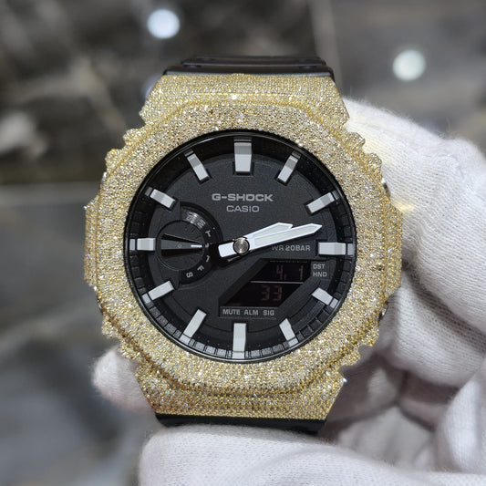 G-Shock GA2100-1A Black Dial Diamond Watch, 6.00ct