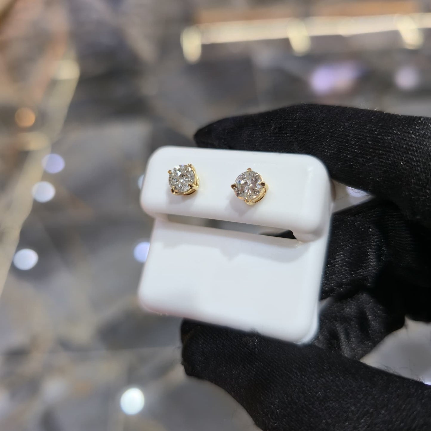 10K Gold Diamond Stud Earrings 1.50ctw Brilliant Round Cut 5mm Gifting Jewelry