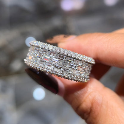 10K Lab Grown Diamond Men's Ring 4.61CTW Baguette Pavé-Channel Set “Rivers” | JP
