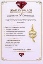 10k Yellow Gold Small Irish Lucky Four Leaf Clover Charm Pendant 0.5 gram