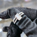 Silver Lab Grown Diamond Radiant Ring 1.50ct Center 3.00ctw Total