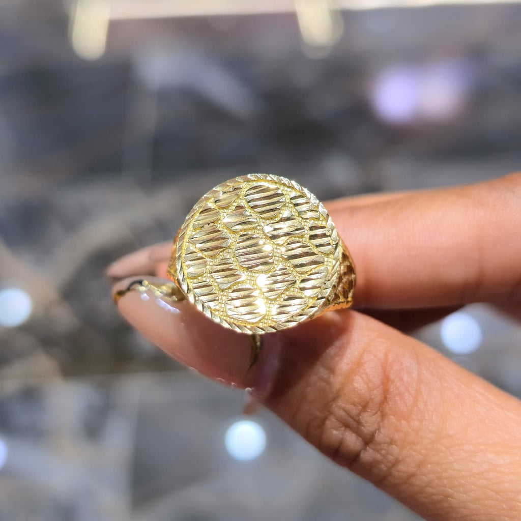 Gold mens Nugget ring round ball 10k solid size 11 ask 8 9 10 12 13