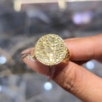 Gold mens Nugget ring round ball 10k solid size 11 ask 8 9 10 12 13