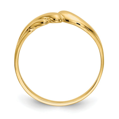 14k Yellow Gold Polished Swirl Dome