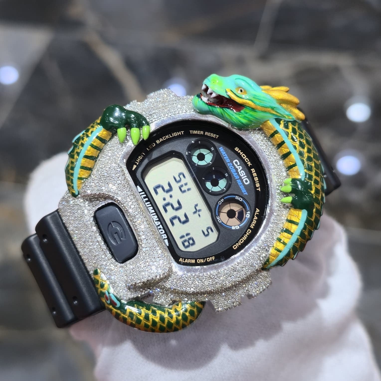Casio G-Shock (Black) 6900 Iced Out Diamond Watch 5 CTW