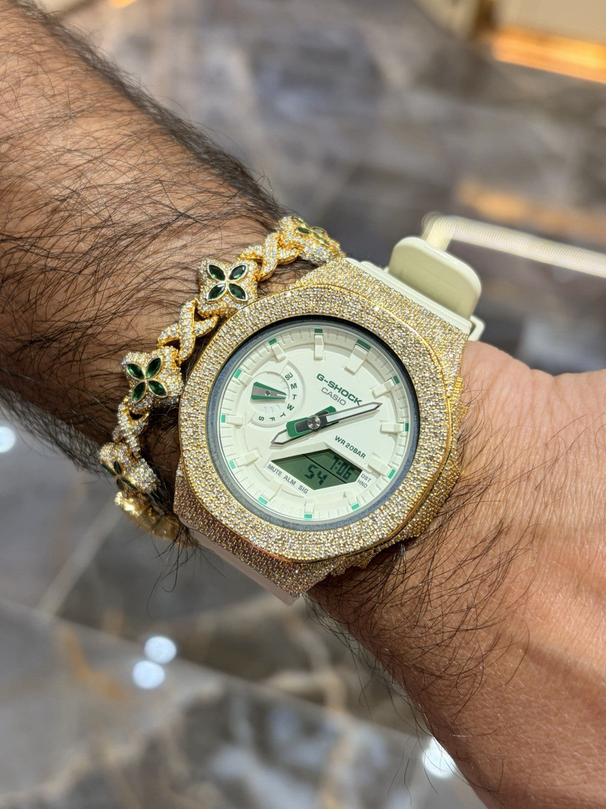Casio G-Shock S2100  Iced Out Natural Diamond Watch 5CT