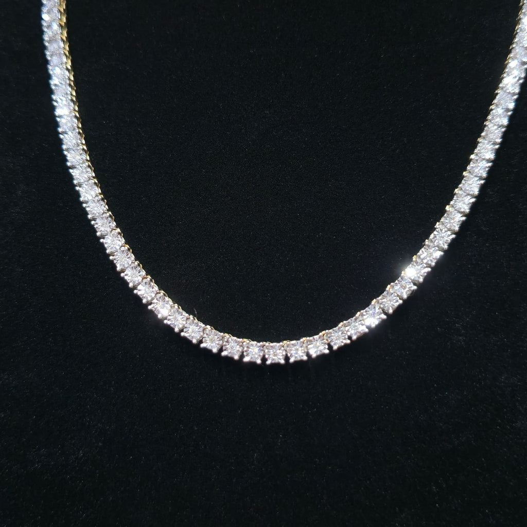 10K Yellow Gold Diamond Tennis Chain 1.87ctw GH SI 22" 33.9g Jewelry Palace