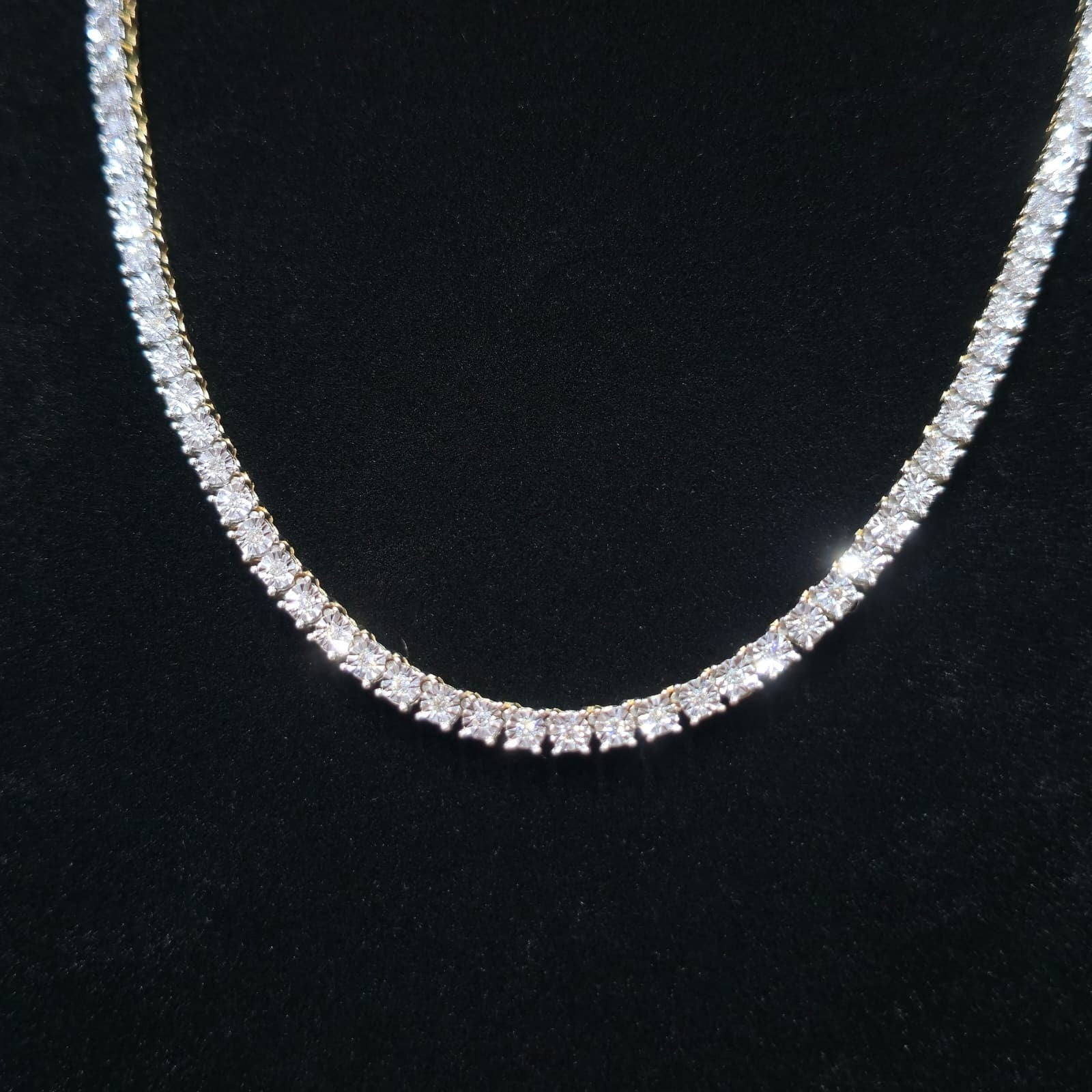10K Yellow Gold Diamond Tennis Chain 1.87ctw GH SI 22" 33.9g Jewelry Palace