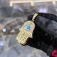 10K Yellow Gold Diamond Hamsa Hand Pendant 4.50ctw GH SI 12.97 grams 2 inches