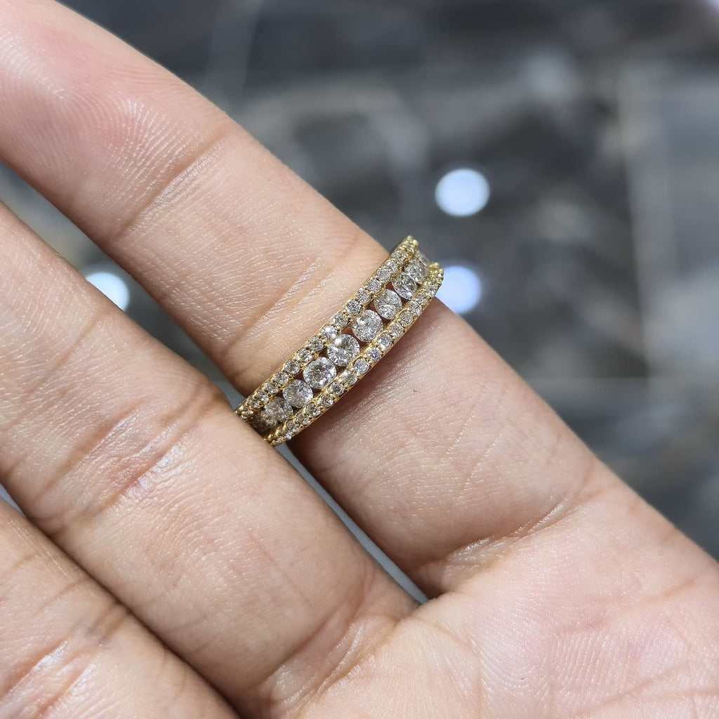 14K Yellow Gold Real Diamond Men’s Channel Set Band Ring 1.00 CTW 5MM | BAND