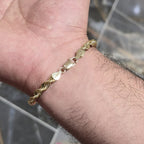 10K Gold Rope Chain Bracelet 5.5mm 8 Inch Solid Yellow Gold Men Women