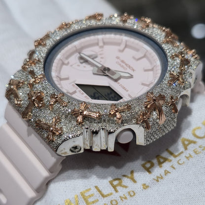 Authentic Diamond G-SHOCK GA-2100 Watch Cross Bezel | 5.00 CTW Natural Diamonds