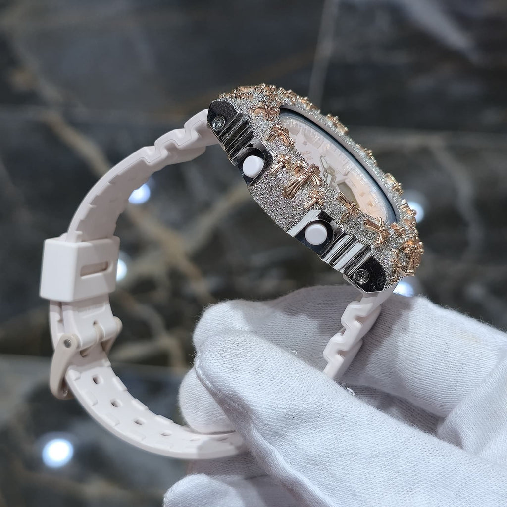 Authentic Diamond G-SHOCK GA-2100 Watch Cross Bezel | 5.00 CTW Natural Diamonds