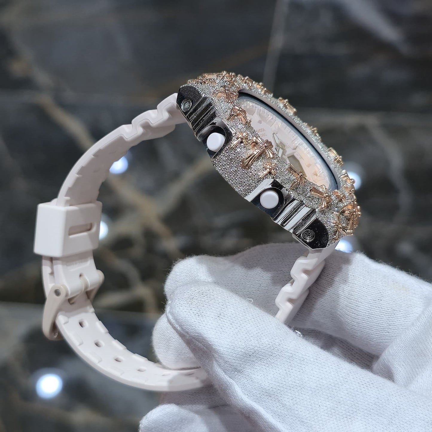 Authentic Diamond G-SHOCK GA-2100 Watch Cross Bezel | 5.00 CTW Natural Diamonds