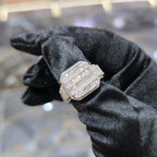 10K Yellow Gold Diamond Baguette Band Ring Men 1.50 ctw Channel Set