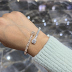 1.38 CT Real Diamond Bangle Bracelet Rectangular Halo Baguette 5MM 7” Solid Gold