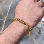 10K Gold Cuban Link Bracelet 9.5mm 9 Inch Solid Yellow Gold Men Women