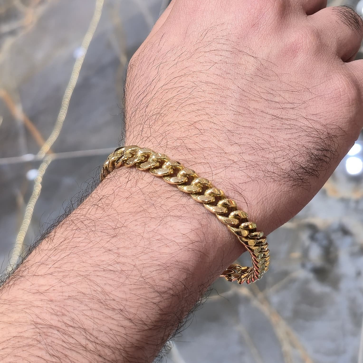 10K Gold Cuban Link Bracelet 9.5mm 9 Inch Solid Yellow Gold Men Women