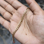 10K Yellow Gold Diamond Cut Cuban Link Bracelet 8" 4mm 3.14g Lobster Clasp Real