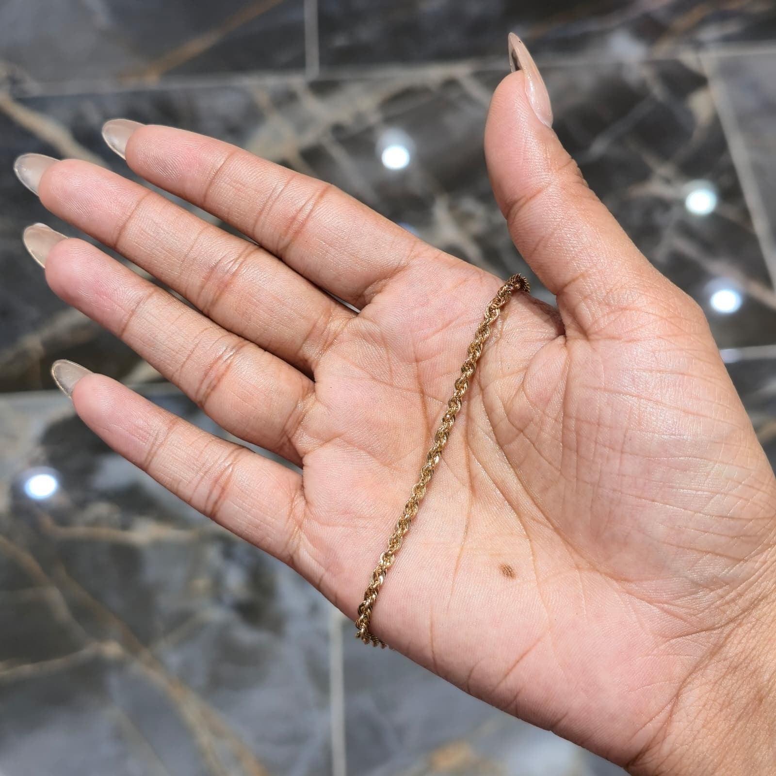10K Yellow Gold Rope Bracelet 8.5" 3mm 1.94g Real Gold Diamond Cut Twist Link