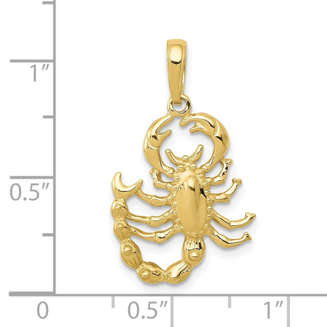 10KT Yellow Gold Scorpion Charm Pendant Solid Gold Zodiac Scorpio