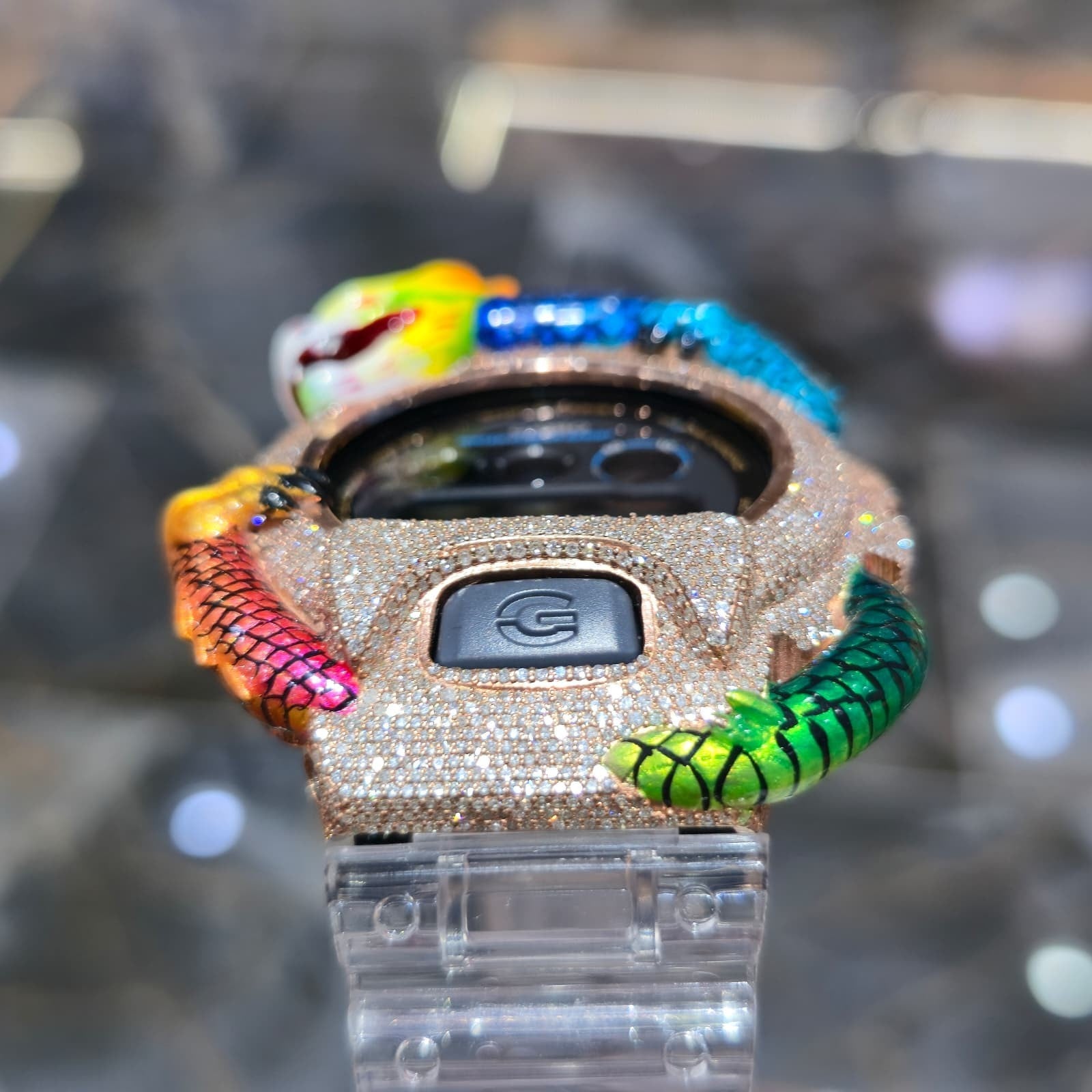 Casio G-Shock Dragon (Clear) 6900 Iced Out Diamond Watch 5 CTW