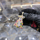 10K Gold Diamond Royal Money Bag Pendant 2.00ctw Multi-Color Gemstone 2 Inch