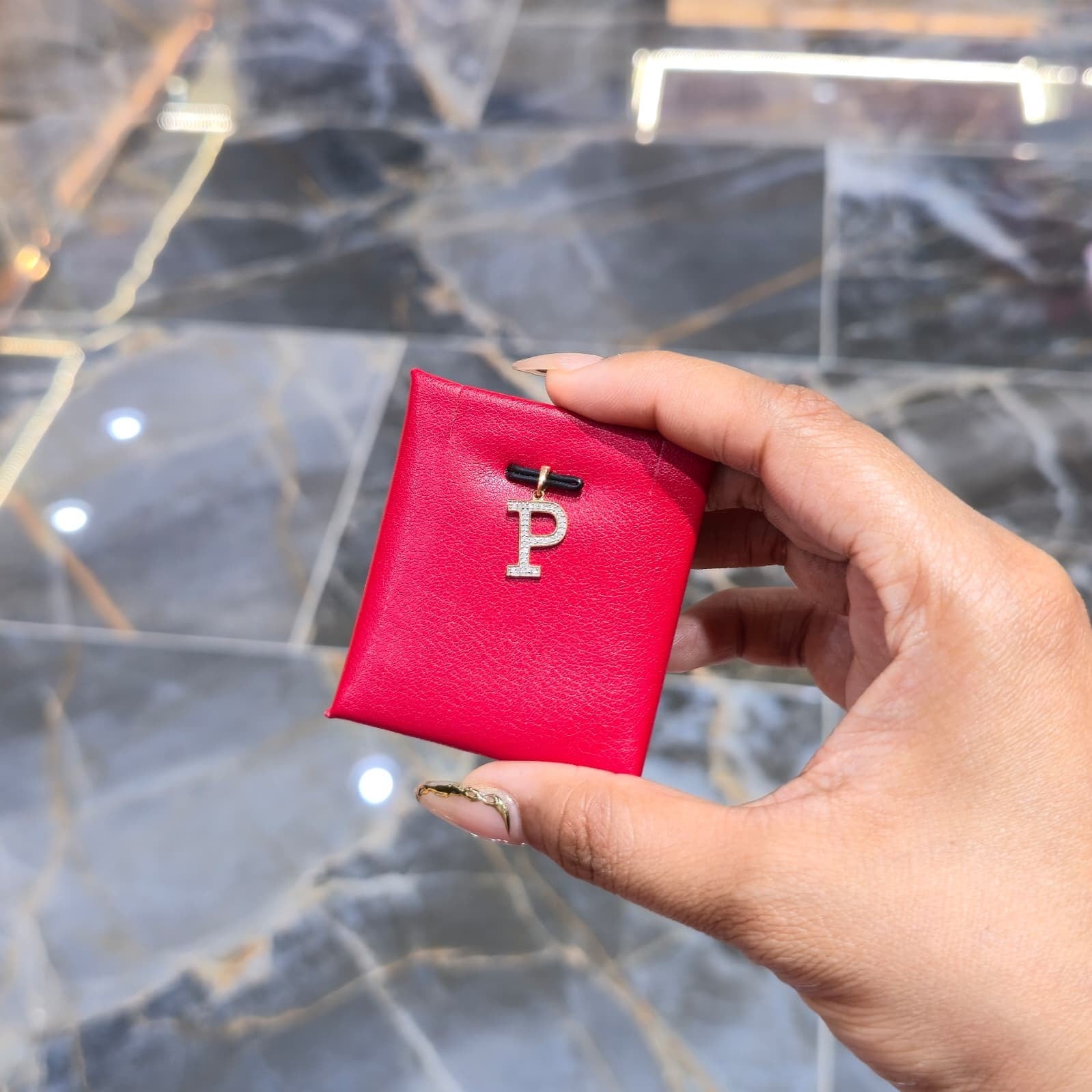 DEAL!!! 0.11CTW Natural Diamond "P" Letter Pendant 10K Yellow Gold Initial Charm