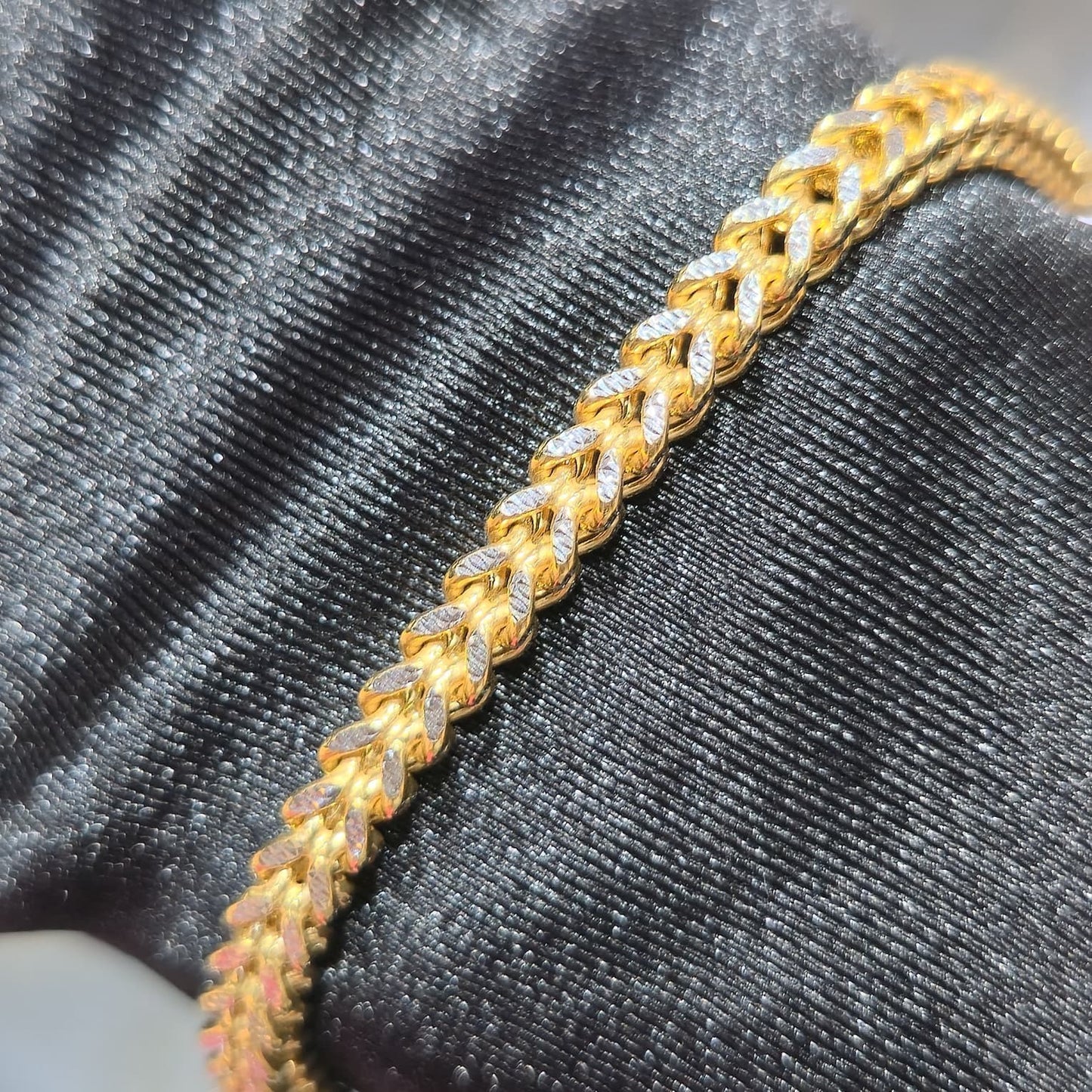10KT Gold Chain 3.8mm Franco Womens Bracelet 6.7 Grams 8 inches Jewelry Palace
