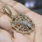 10k Solid Gold 1.87 Carat Spider Den Web Natural Diamond Pendant