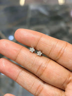 1/20 Ct Round Natural Diamond Star Stud Earrings in 10K Solid White Gold 5MM