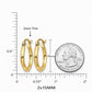 14K Yellow Gold Polished Tube Hoop Earrings 15mm Lightweight 2mm Thick