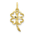 10k Yellow Gold Small Irish Lucky Four Leaf Clover Charm Pendant 0.5 gram