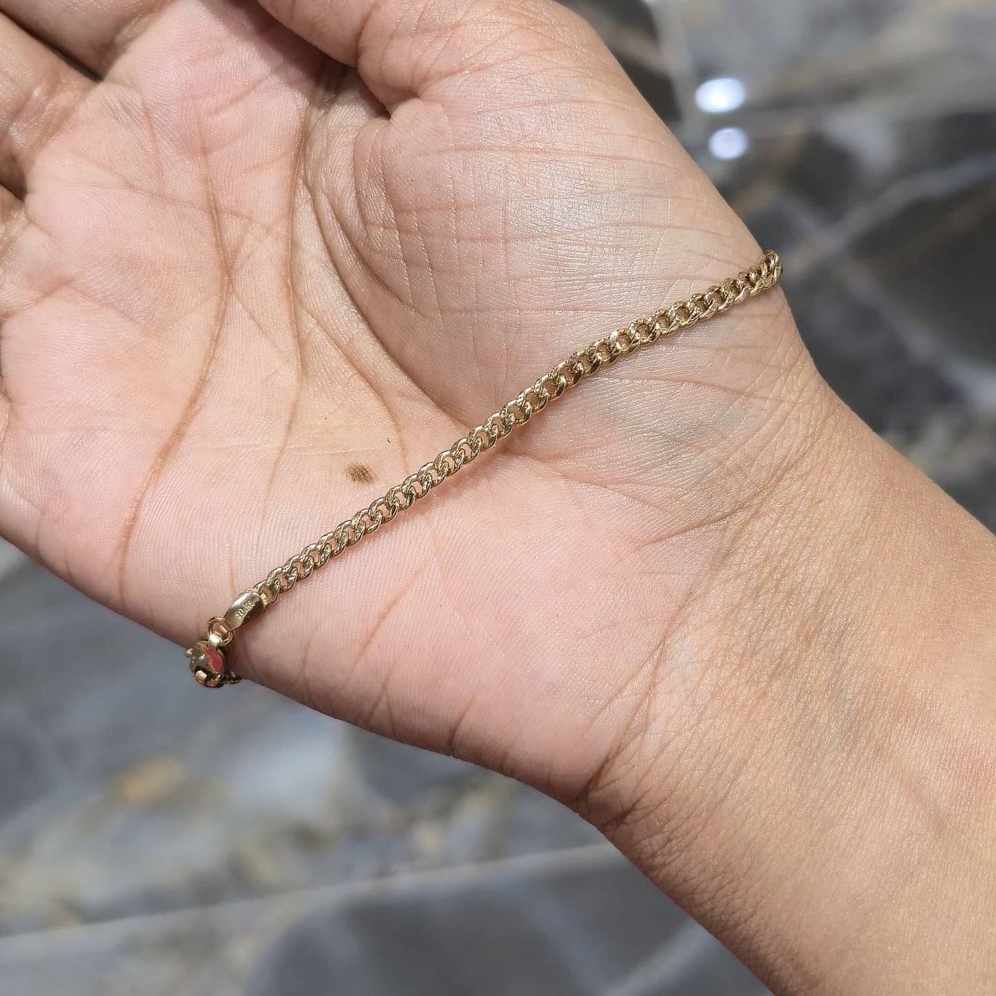3mm Miami Cuban Link Bracelet 10K Yellow Gold 8" Real Gold Lobster Clasp Unisex