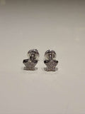 1/20 Ct Round Natural Diamond Star Stud Earrings in 10K Solid White Gold 5MM