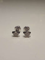 1/20 Ct Round Natural Diamond Star Stud Earrings in 10K Solid White Gold 5MM