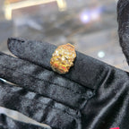 10K Yellow Gold Nugget Ring Men Solid Statement Dome Heavy Bold Real