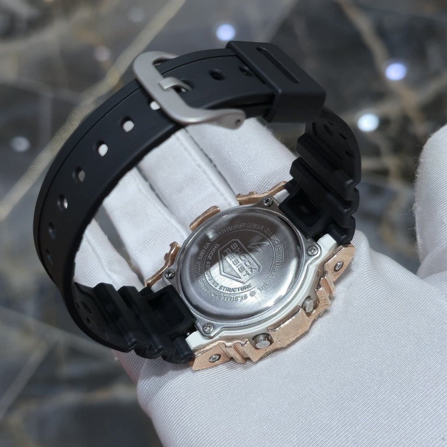 Blue Dial+ G-Shock DW-5600TL 5CT Natural Diamonds All Rose Bezel ICED OUT Watch