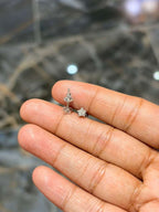1/20 Ct Round Natural Diamond Star Stud Earrings in 10K Solid White Gold 5MM